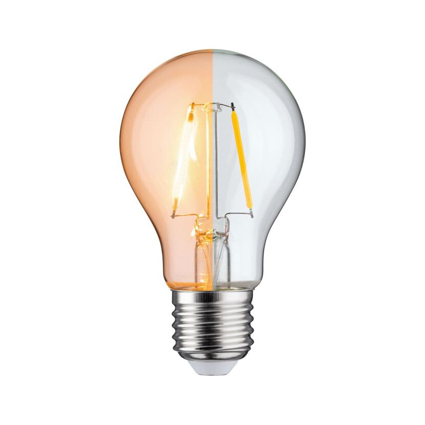 LED-Filament-Glühbirne, halb eingeschaltet