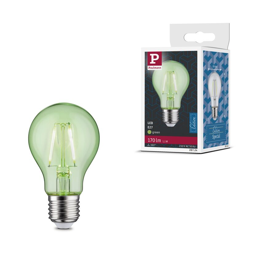 LED-Lampe E27 1,1W 170 lm grün klar