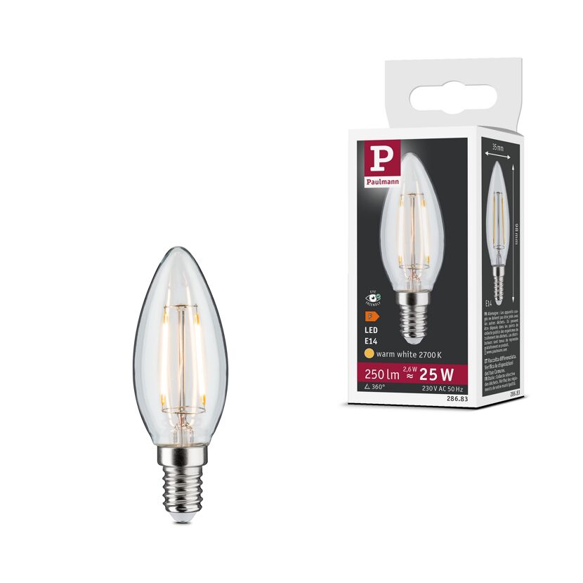 LED-Kerzenlampe E14 2,6W (25W) 250 lm warmweiß klar