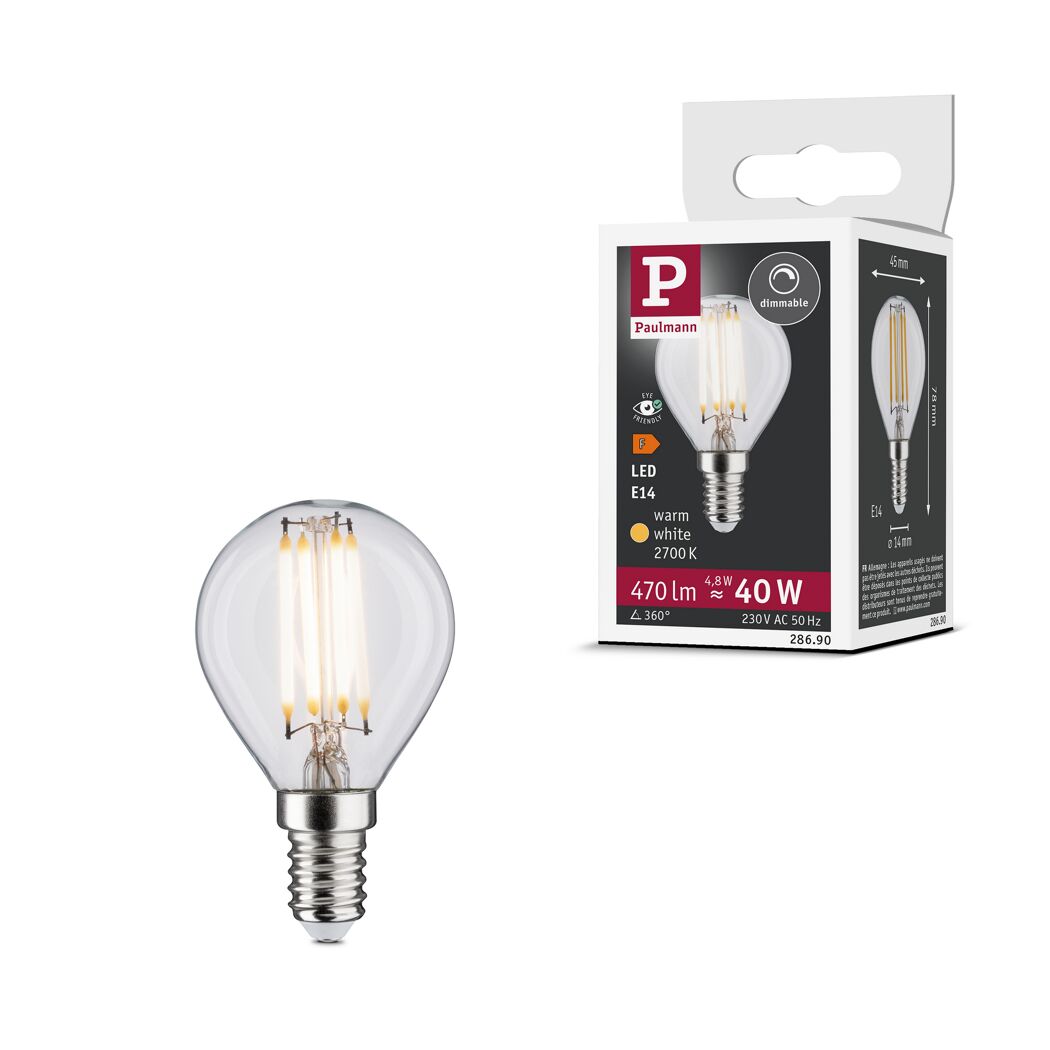 LED-Leuchtmittel dimmbar Tropfen E14 4,8 W 470 lm warmweiß
