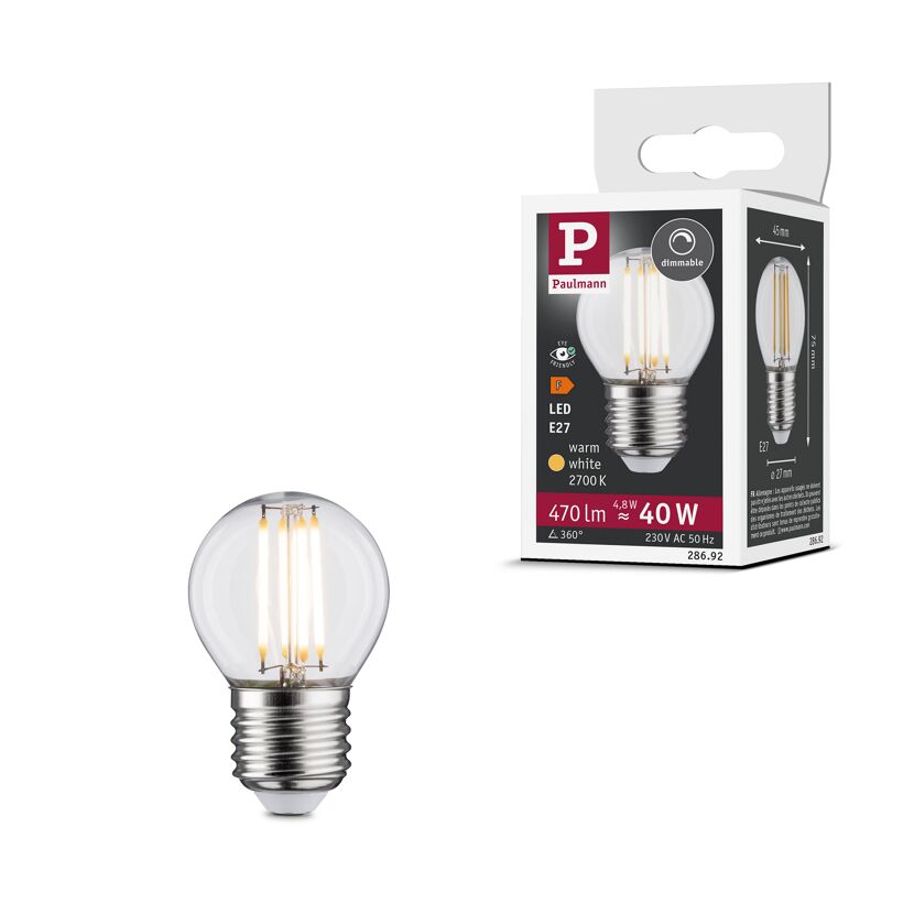 LED-Tropfenlampe E27 4,8W (40W) 470 lm warmweiß klar