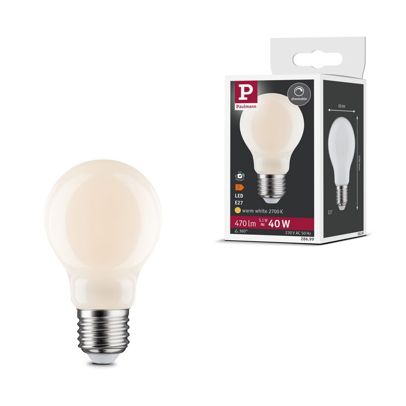 LED-Lampe E27 5,1W (40W) 470 lm warmweiß matt