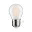 Dimmbares warmweißes LED-Leuchtmittel E27 Tropfenform.