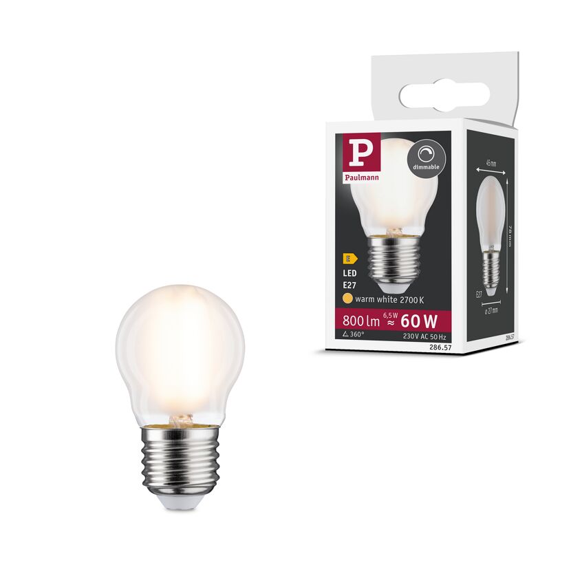 Dimmbares Paulmann LED-Leuchtmittel Tropfen E27 warmweiß mit Verpackung