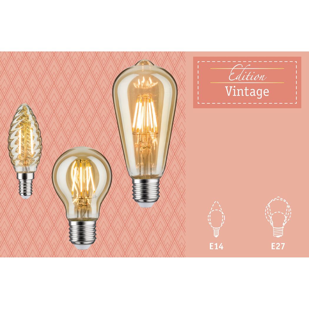 LED-Leuchtmittel 'Vintage' dimmbar Kerze gold E14 4,7 W 450 lm warmweiß