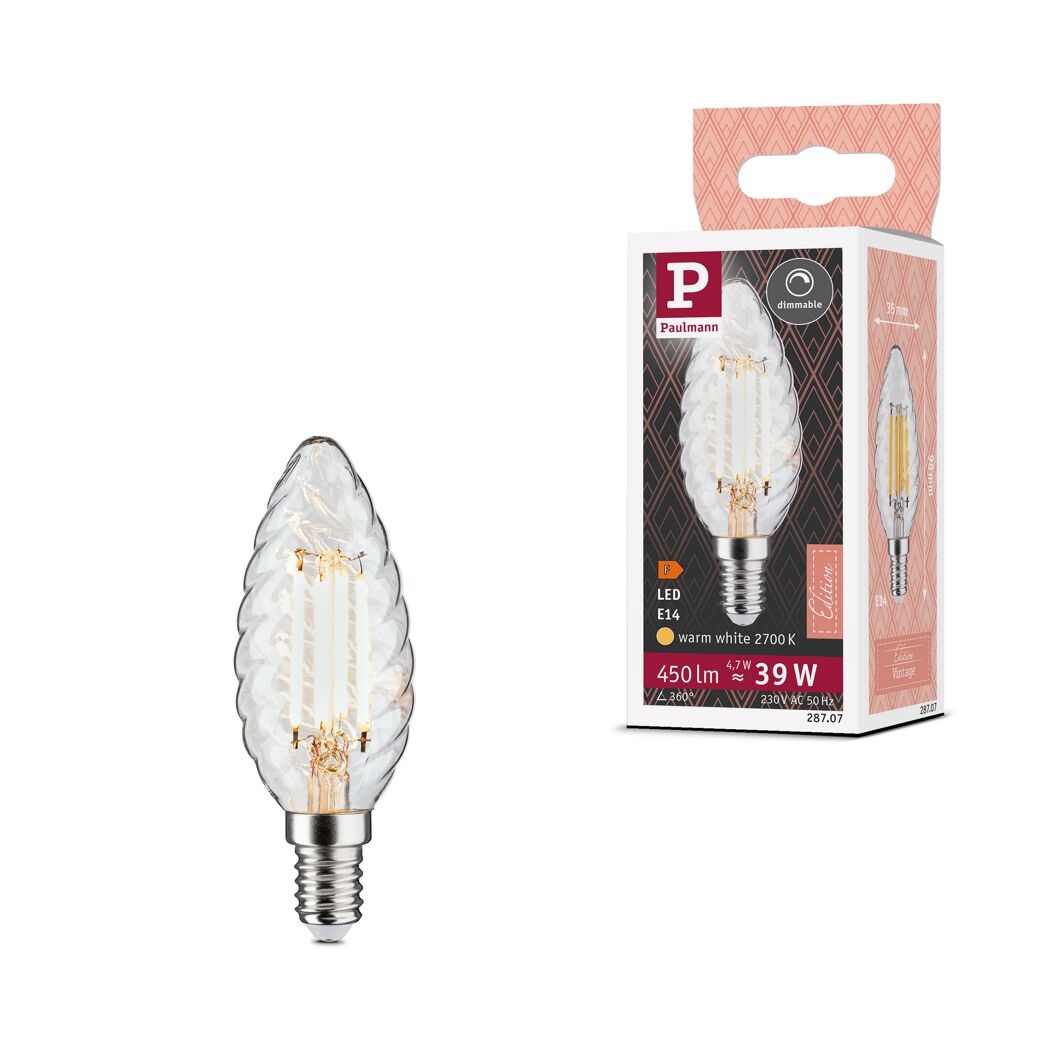 LED-Leuchtmittel 'Vintage' dimmbar Kerze gold E14 4,7 W 450 lm warmweiß