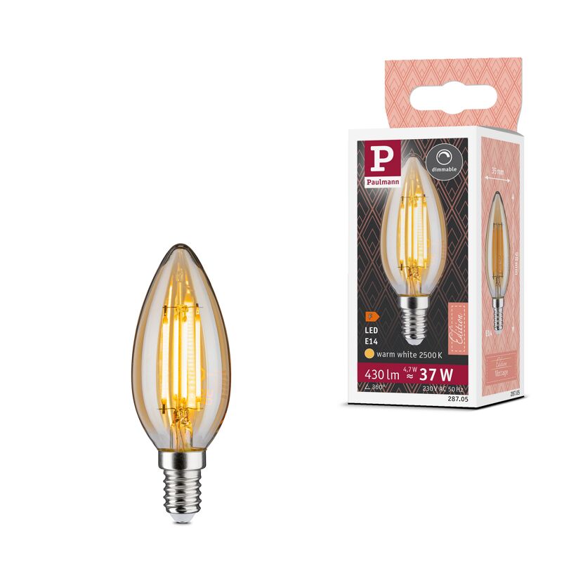 LED-Kerzenlampe E14 4,7W (37W) 430 lm warmgold