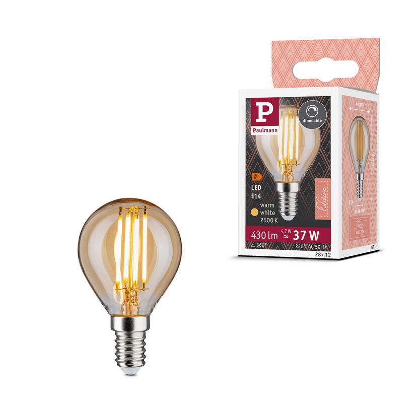 LED-Tropfenlampe E14 4,7W (37W) 430 lm warmgold
