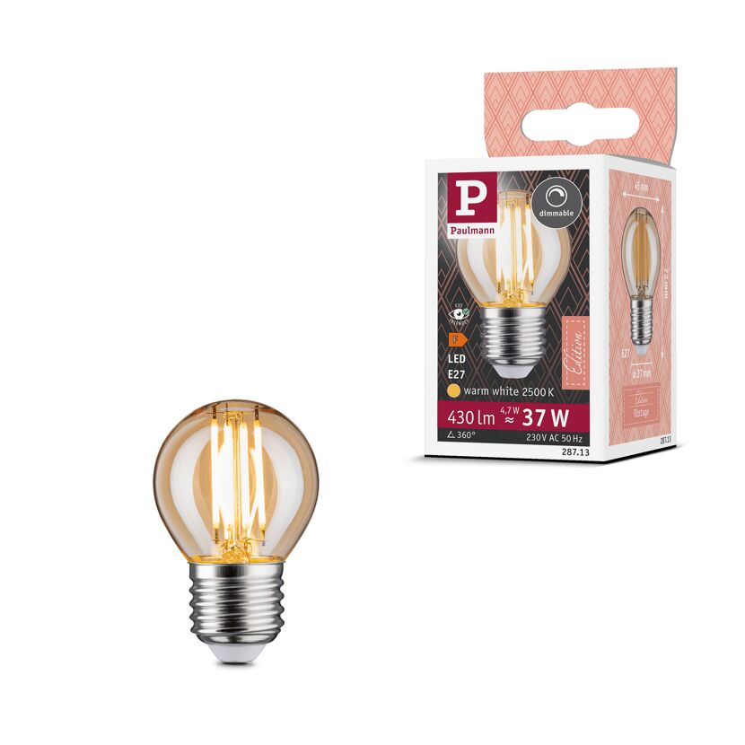 LED-Tropfenlampe E27 4,7W (37W) 430 lm warmgold