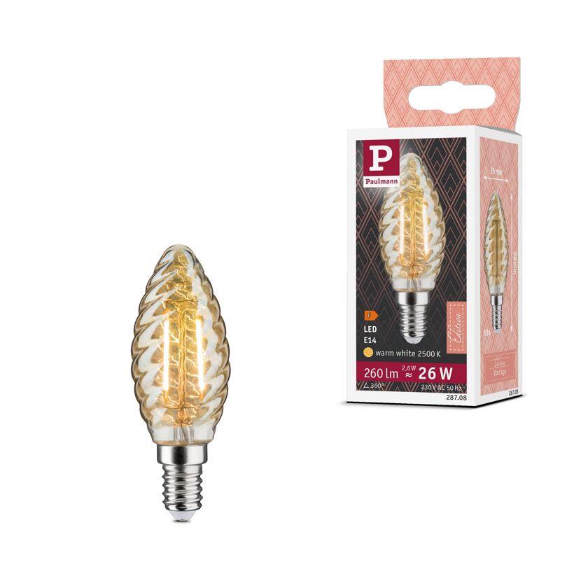 LED-Kerzenlampe E14 2,6W (26W) 260 lm warmgold