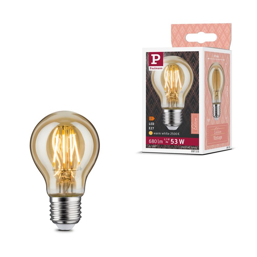 LED-Lampe E27 6,5W (53W) 680 lm warmgold