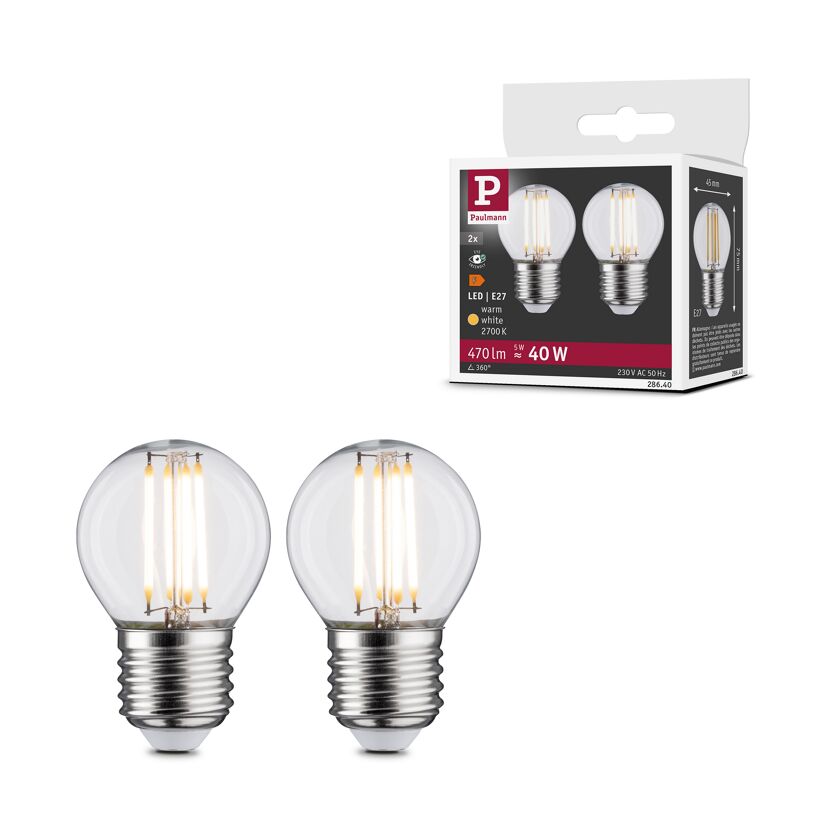 LED-Tropfenlampe E27 5W (40W) 470 lm warmweiß klar