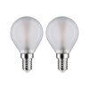 Zwei LED-Leuchtmittel Tropfen E14 warmweiß