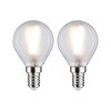 Zwei leuchtende LED-Tropfenleuchtmittel E14