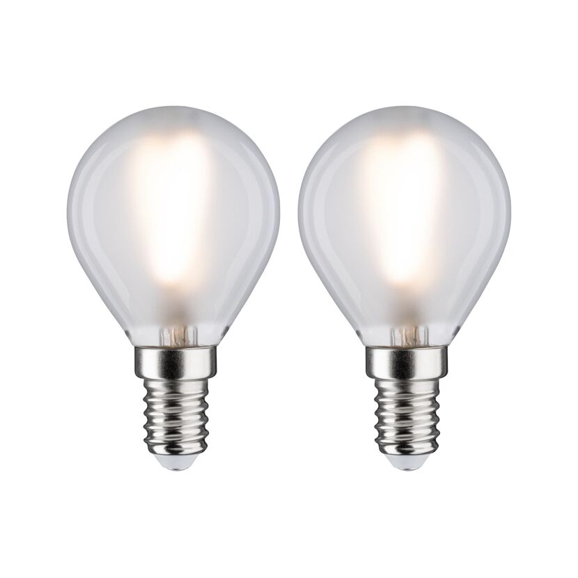Zwei LED Tropfenlampen E14, matt