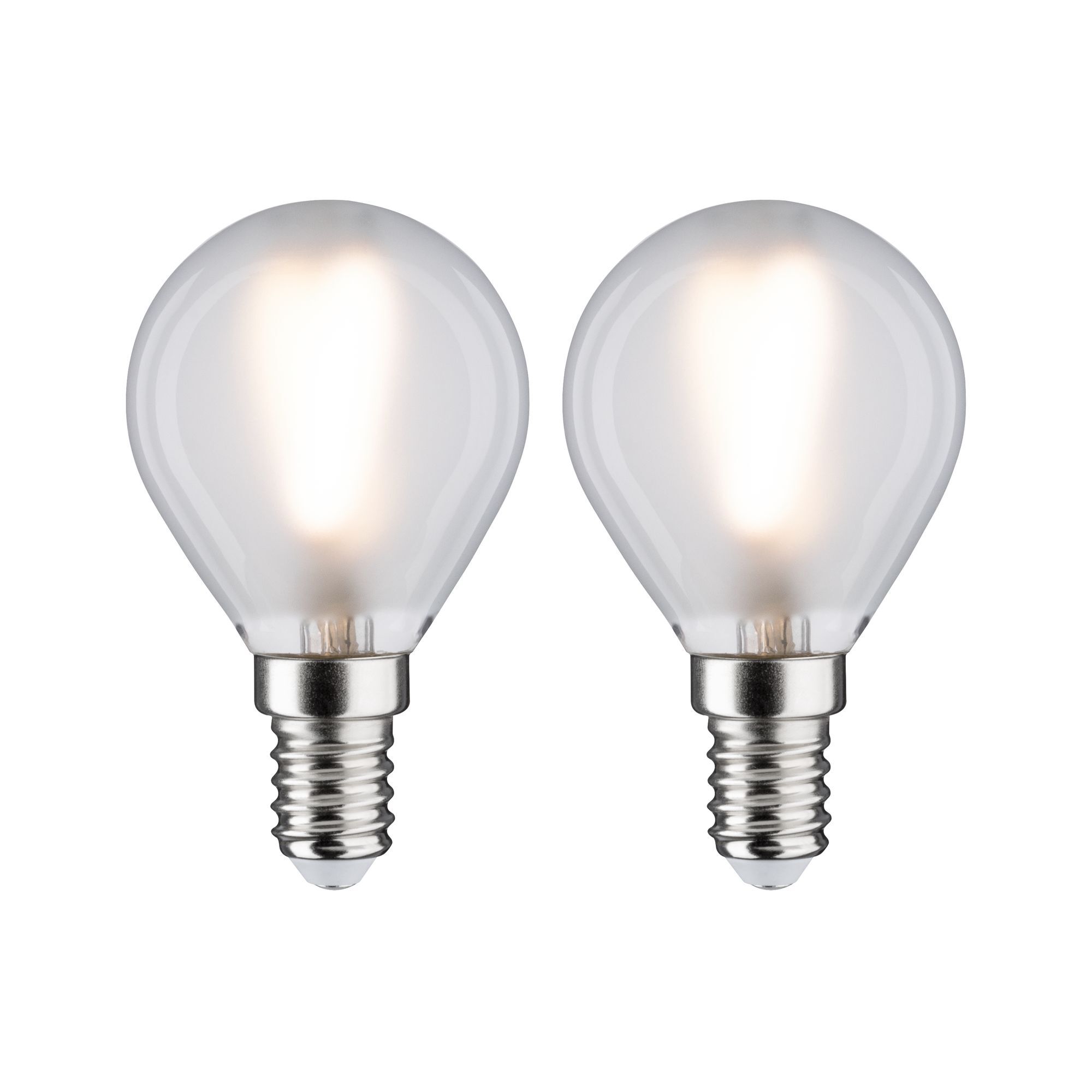 Zwei LED Tropfenlampen E14, matt