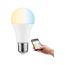LED-Filament-Glühbirne und Smartphone
