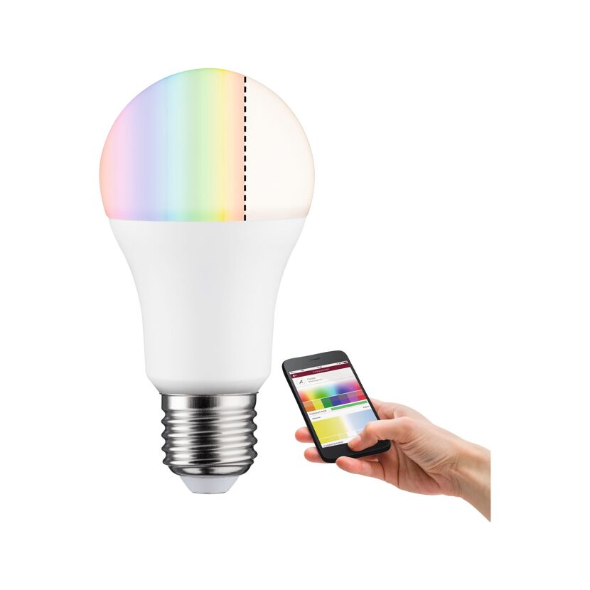 LED-Lampe und Smartphone mit Farbwahl