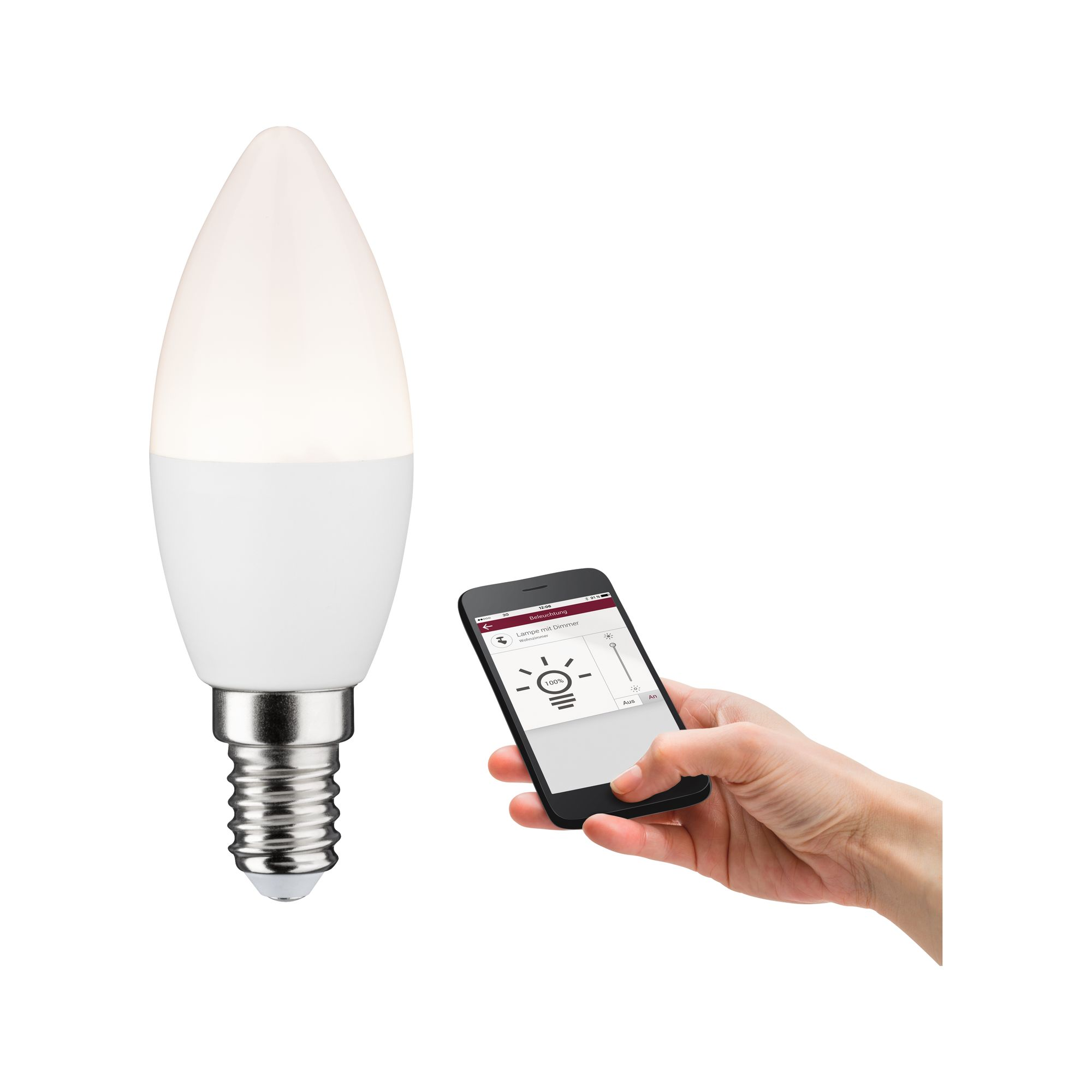 LED-Kerzenlampe ZigBee E14 5W (35W) 400 lm warmweiß matt + product picture
