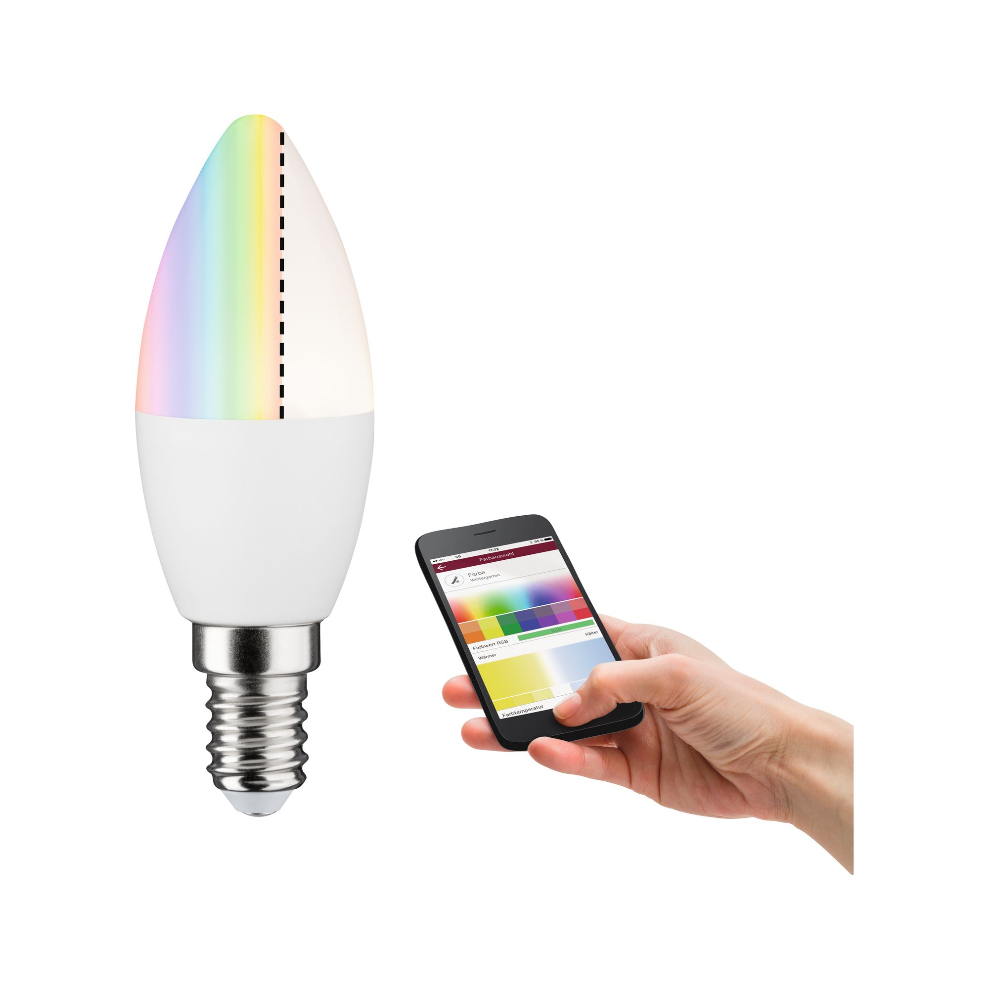 LED-Kerzenlampe ZigBee 6,3W (40W) 470lm warmweiß/farbig + product picture