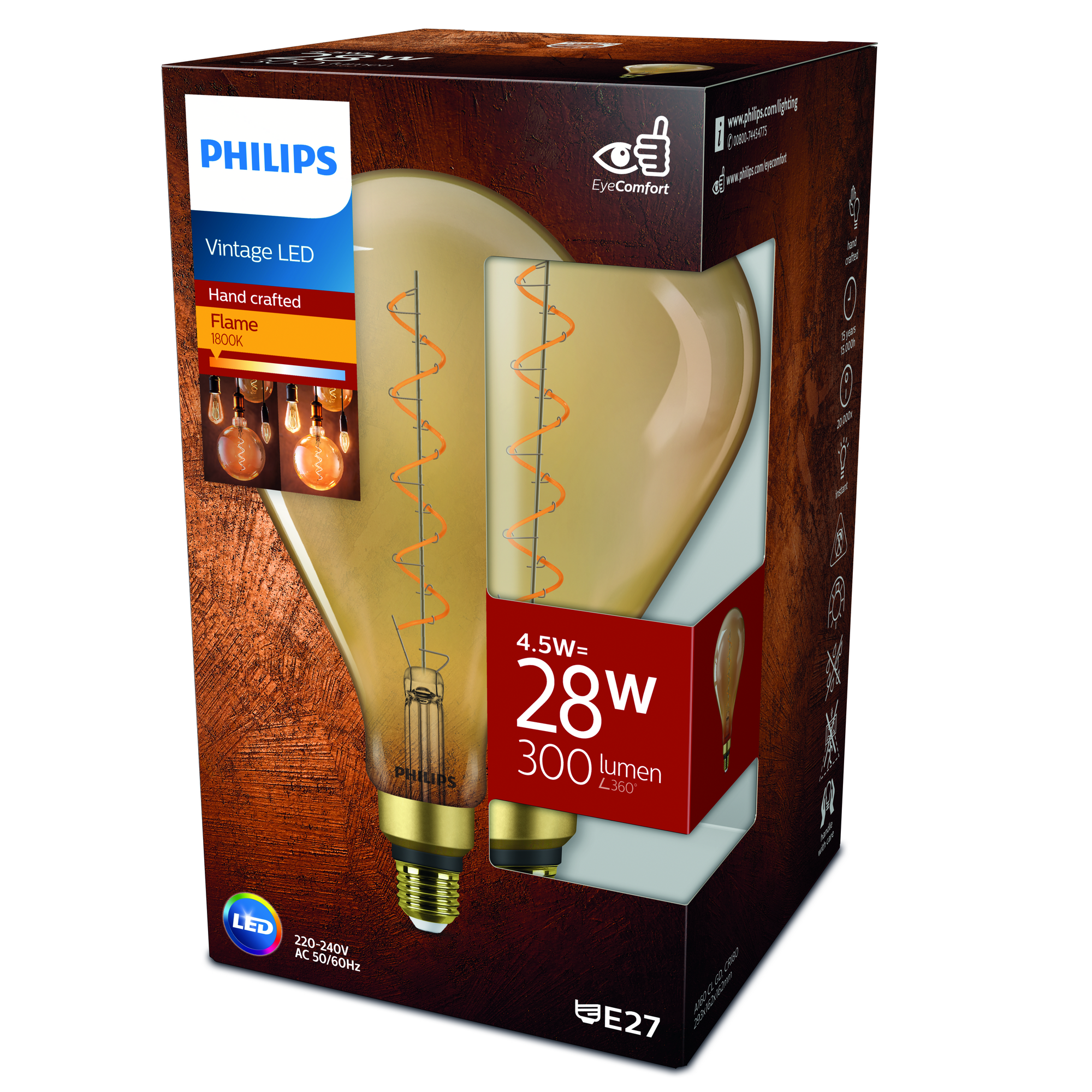 Philips Vintage LED-Lampe in Verpackung