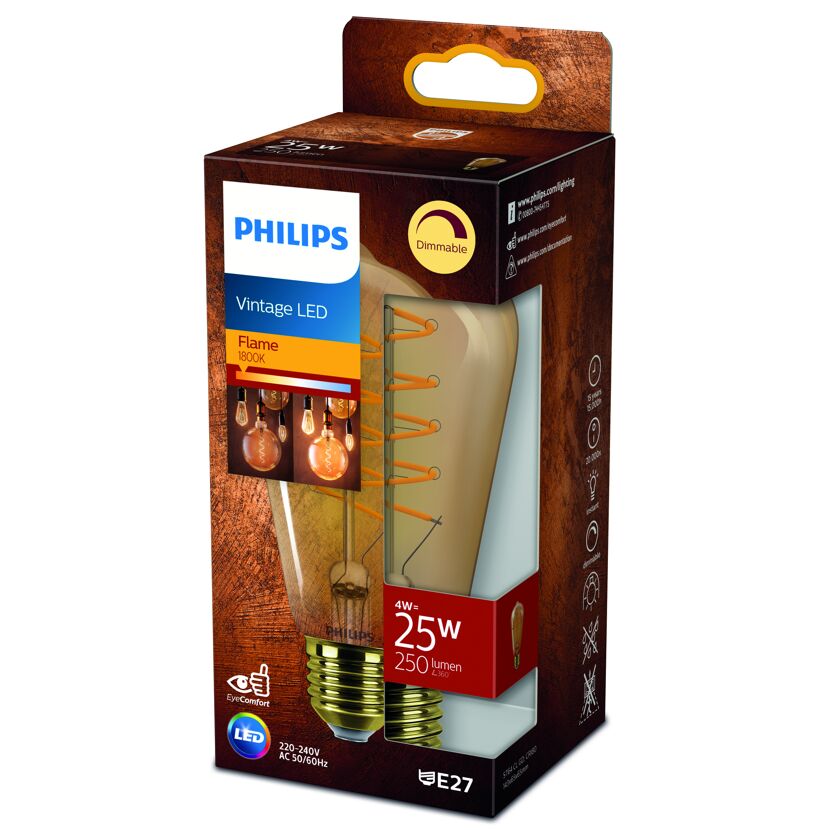 Philips Vintage LED-Lampe, 4 W, E27, in Verpackung