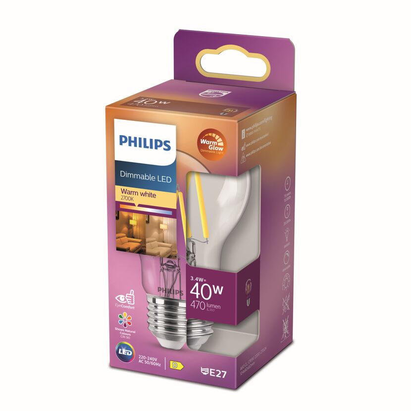 LED-Leuchtmittel dimmbar Standardform klar E27 3,5 W 475 lm warmweiß