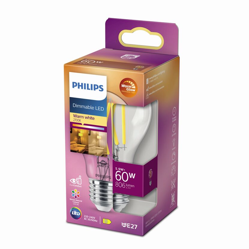 LED-Lampe 'Warmglow' Glühlampe E27 810 lm dimmbar