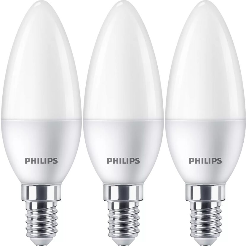 LED-Leuchtmittelset Kerze matt E14 5 W 470 lm warmweiß 3 Stück