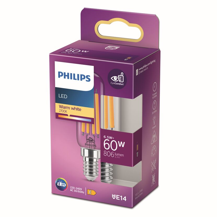 Philips LED-Lampe 6,5W=60W warmweiß in Verpackung