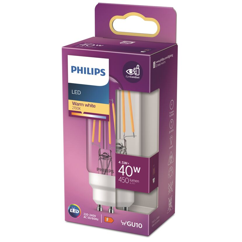 Philips LED-Lampe, warmweiß, 2700K, 4,5W = 40W, 450 Lumen