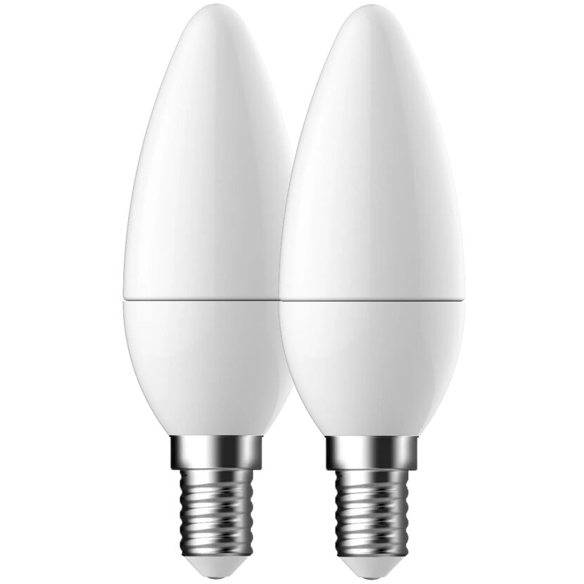 LED-Leuchtmittelset Kerze matt E14 4,9 W 470 lm warmweiß 2 Stück