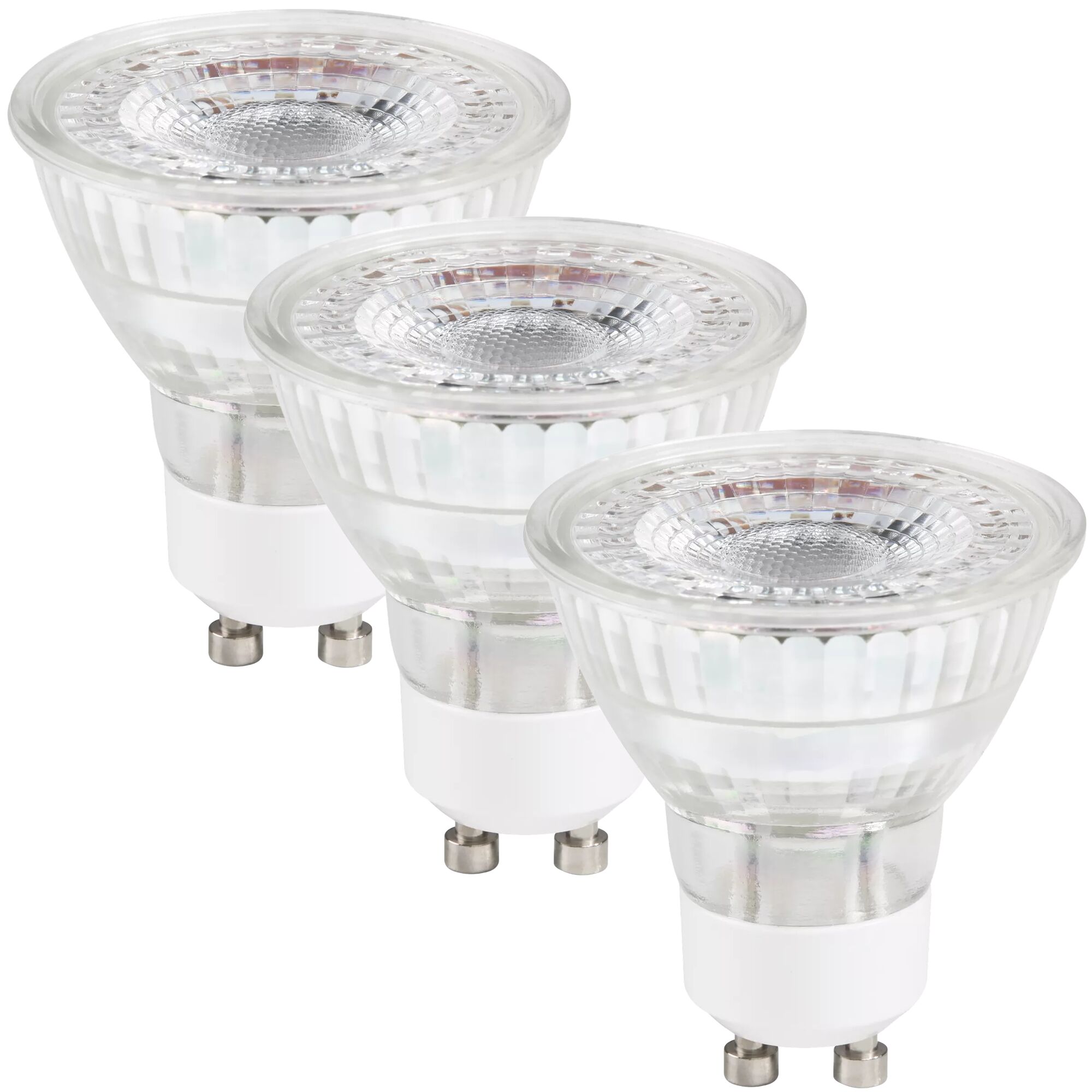 Drei klare LED GU10 Reflektor-Leuchtmittel