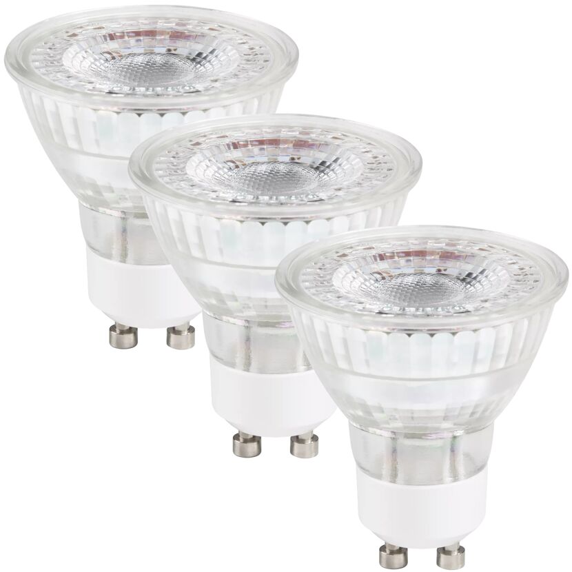 Drei klare LED GU10 Reflektor-Leuchtmittel