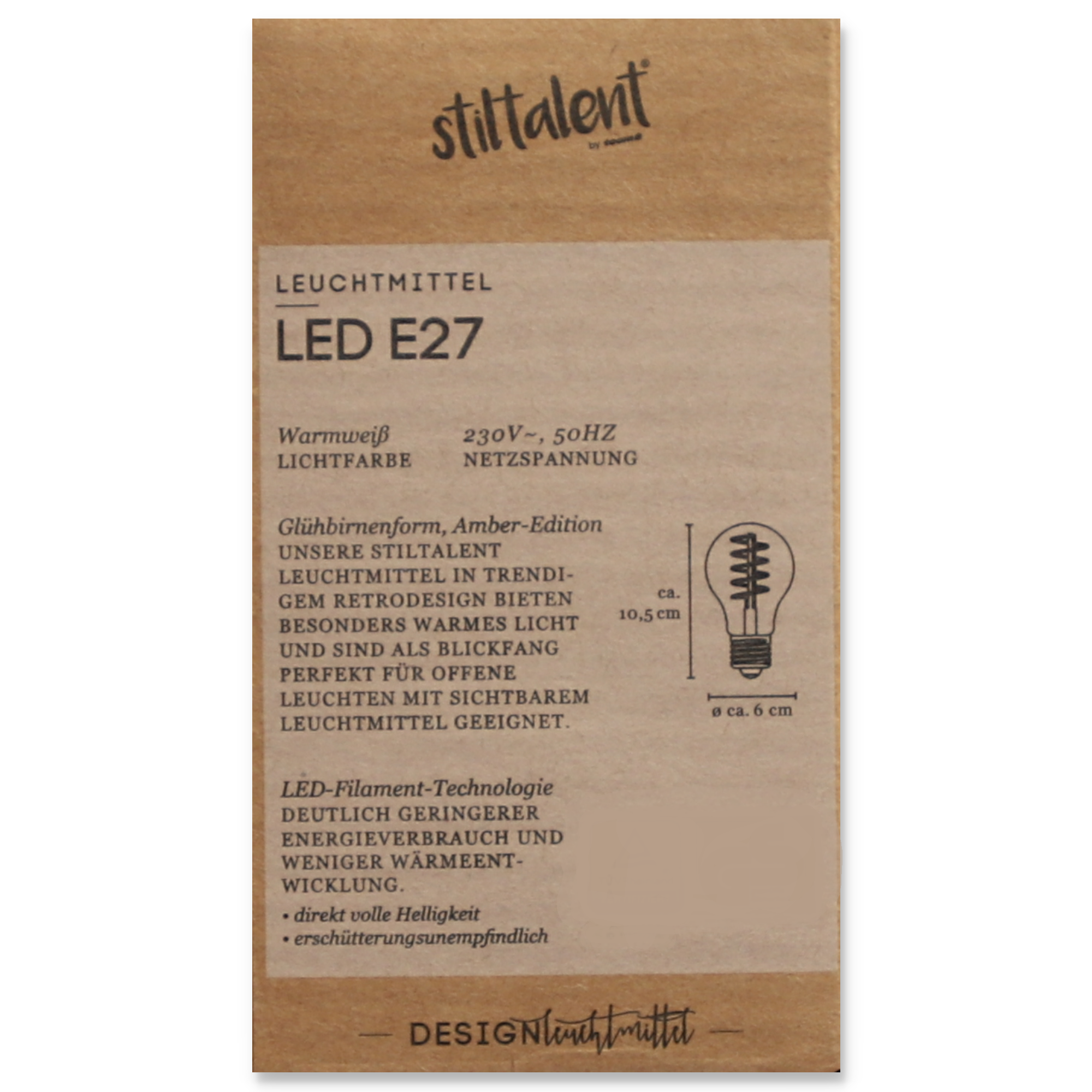 Stiltalent® by toom LED-Leuchtmittel Glühlampe 'Amber' E27 2 W 100 lm + product picture