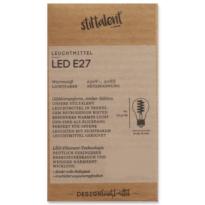 Stiltalent LED E27 Leuchtmittel, warmweiß, in Glühbirnenform