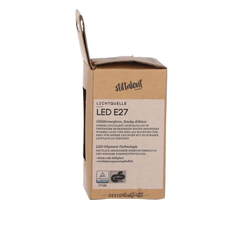 Verpackung einer LED E27 Glühbirne von stiltalent