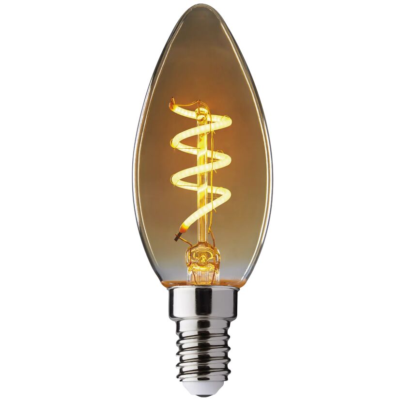 LED-Leuchtmittel 'Amber' dimmbar Kerze gold E14 2 W 100 lm warmweiß