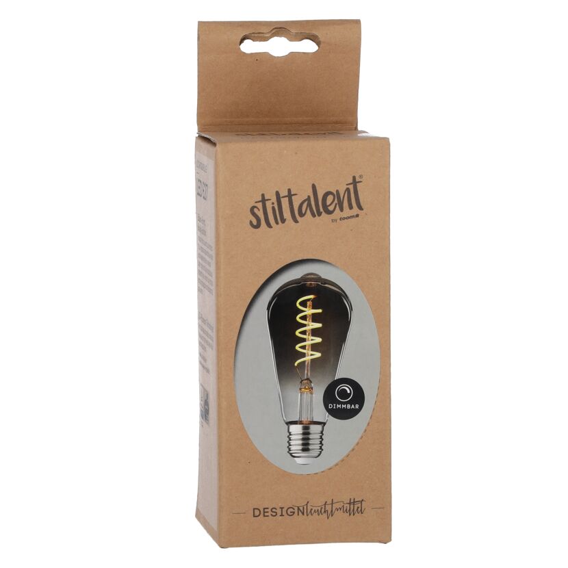 Dimmbare LED-Glühbirne in Produktverpackung