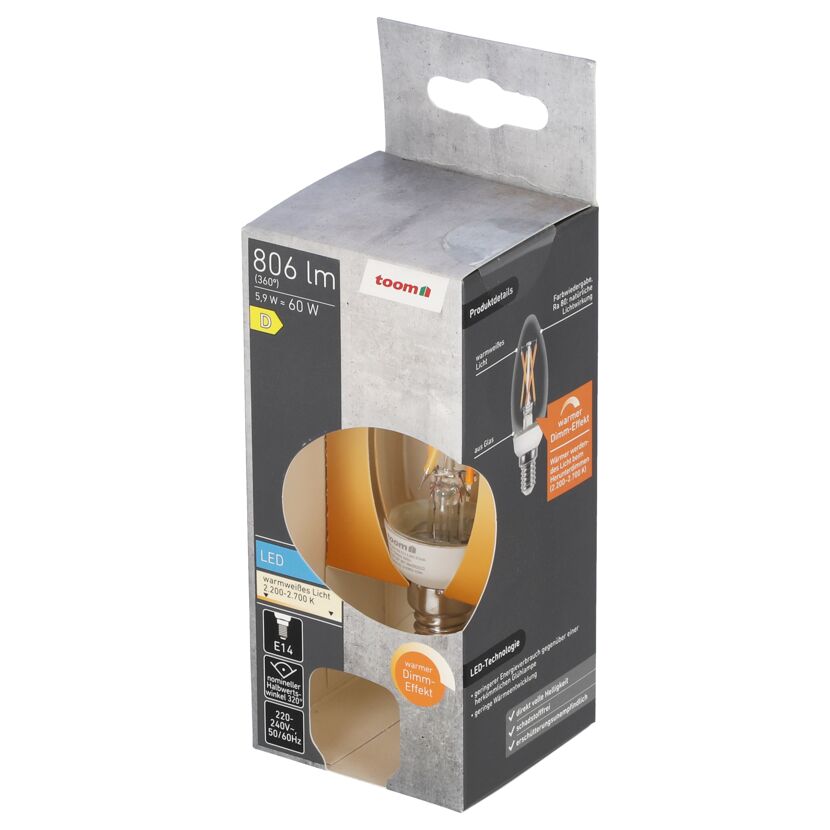 LED-Kerzenlampe 5,9 W E14 warmweiß 806 lm