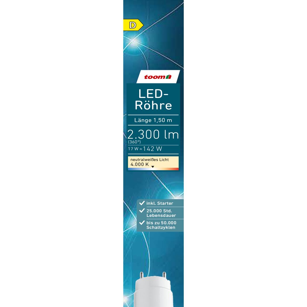 LED-Leuchtröhre matt G13 17 W 2300 lm neutralweiß