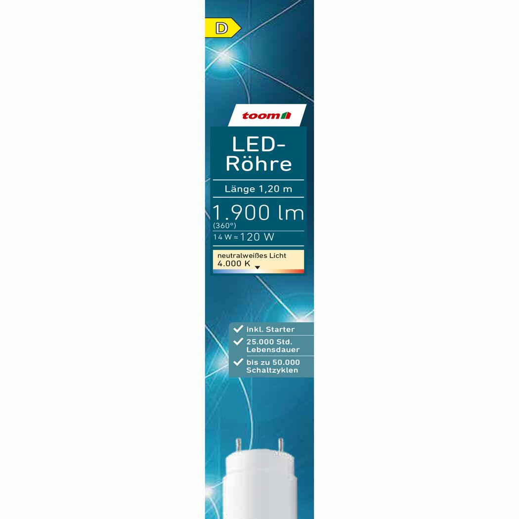 LED-Leuchtröhre matt G13 14 W 1900 lm neutralweiß