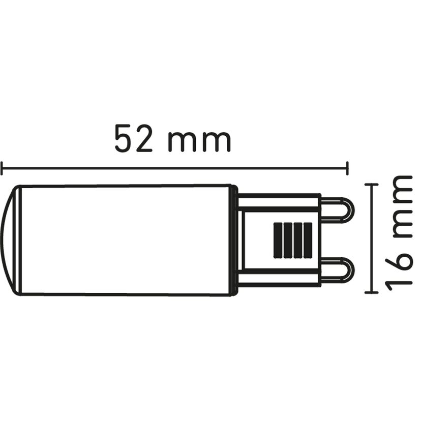 LED-Stift G9 mit Maßen