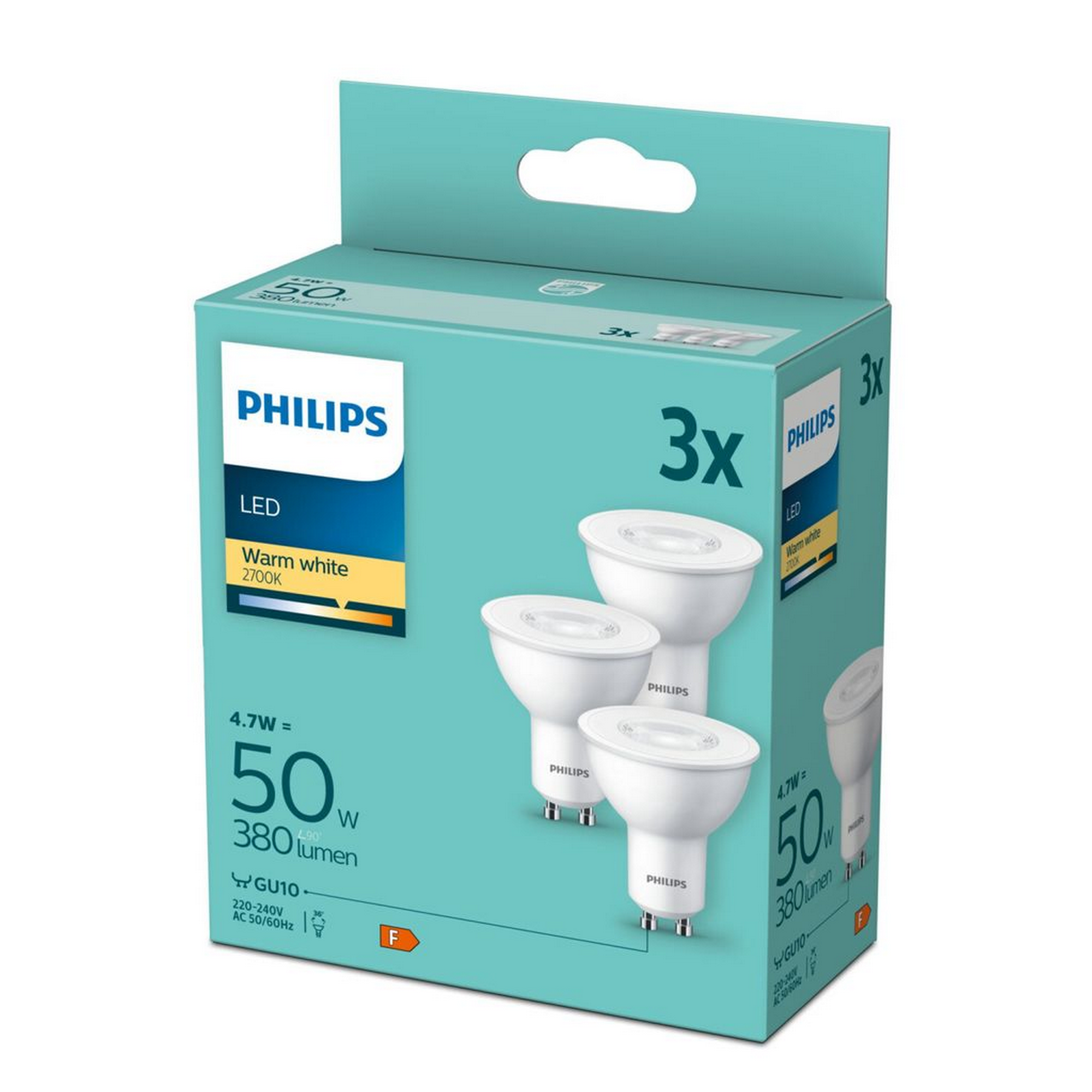 LED-Strahler GU10 4,7 W 2700K, 3er Set
