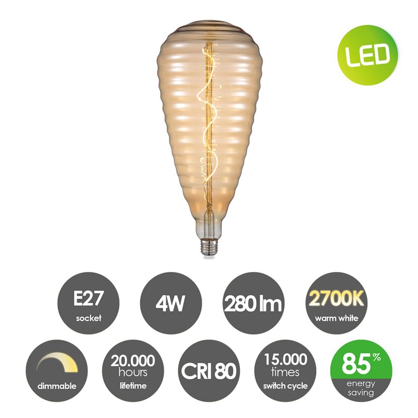 LED-Lampe "Hive Filament" bernsteinfarben