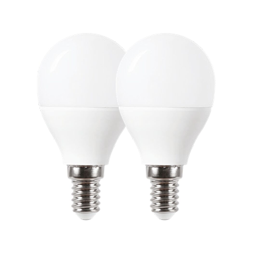 Zwei matte LED Tropfenlampen mit E14 Fassung