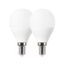 Zwei matte LED Tropfenlampen mit E14 Fassung