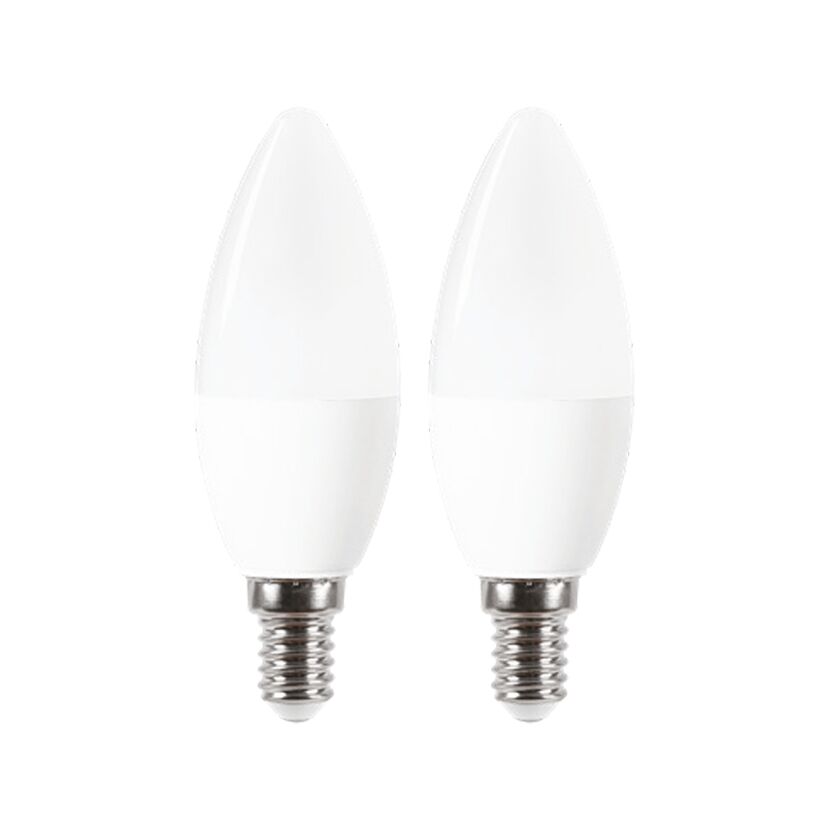 Zwei matte LED-Kerzen mit E14-Sockel
