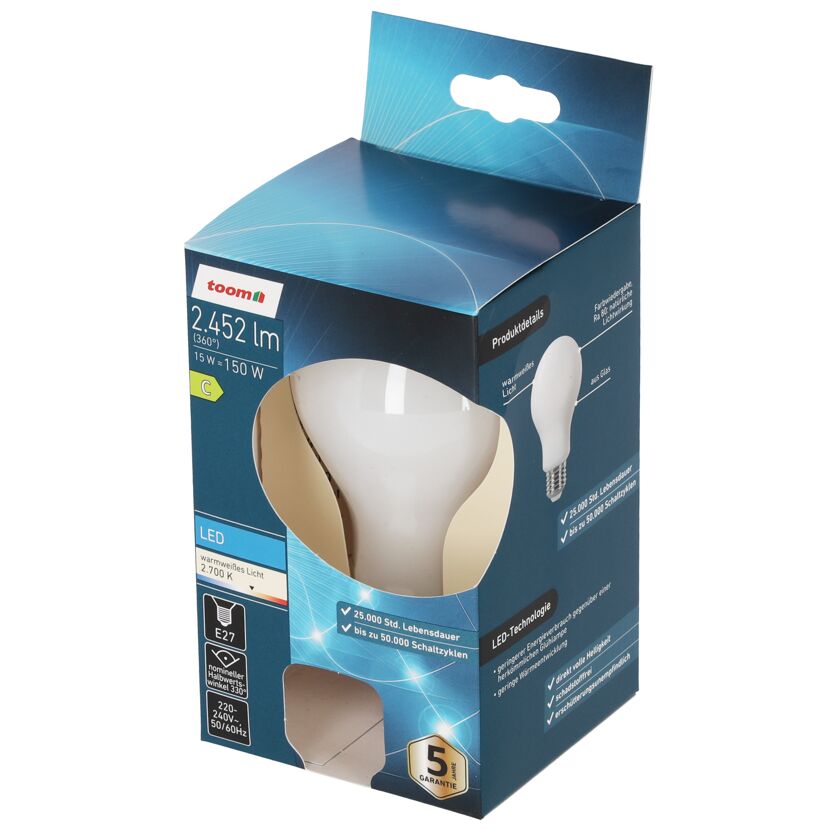 toom LED-Leuchtmittel Tropfen matt E27 in Verpackung