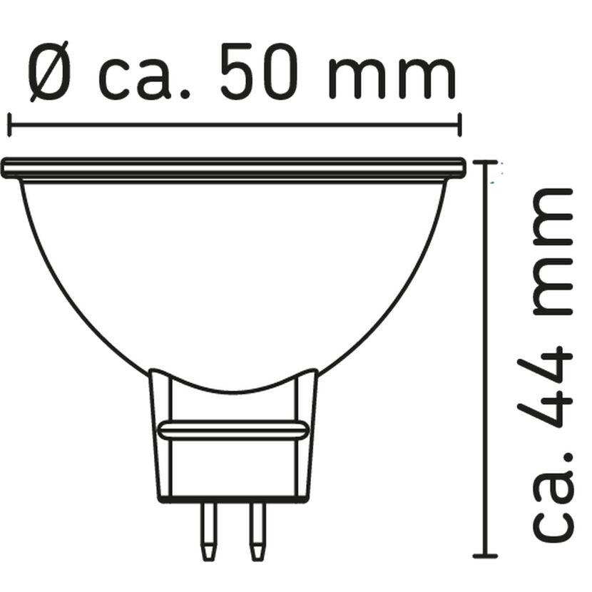LED-Reflektor mit Maßen